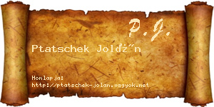 Ptatschek Jolán névjegykártya